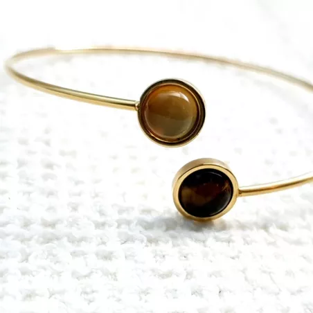 Bracelet jonc Georgette – Acier inoxydable doré