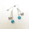 Boucles crochets pendants bleu empereur