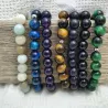 Bracelet homme perles naturelles 10mm rondes acier inoxydable