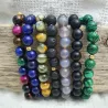 Bracelet homme perles naturelles 10mm rondes acier inoxydable