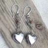 Boucles d'oreilles en acier inoxydable "or" ou "argent" avec pierres naturelles. Fait à la main en modèle Créa.
 - 