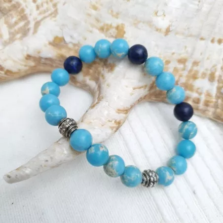 Bracelet en pierres naturelles rondes