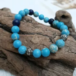 Bracelet en pierres naturelles rondes