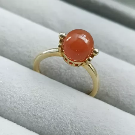 Bague Mollis réglable avec pierre naturelle ronde
