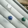 Bague Mollis réglable avec pierre naturelle ronde