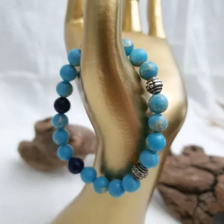 Bracelet en pierres naturelles rondes