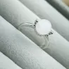 Bague Mollis réglable avec pierre naturelle ronde