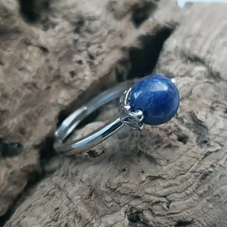 Bague Mollis réglable avec pierre naturelle ronde