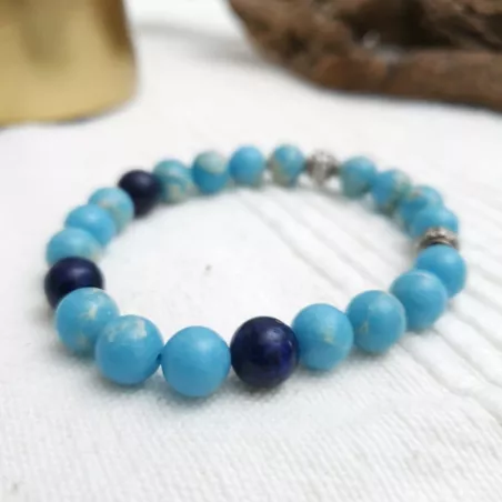 Bracelet en pierres naturelles rondes