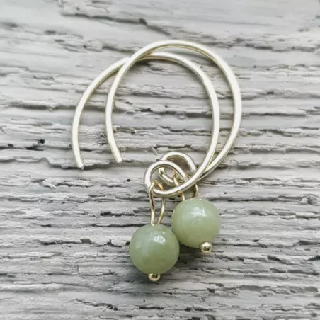 Boucles Agreste artisanales fines avec pierre naturelle et argent