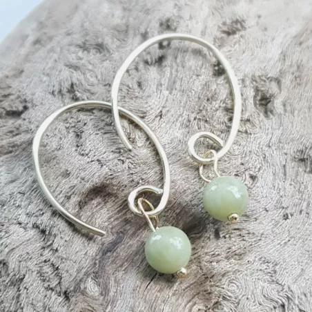 Boucles Agreste artisanales fines avec pierre naturelle et argent