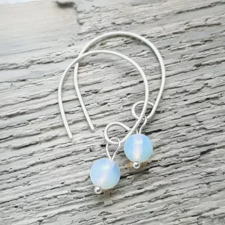 Boucles Agreste artisanales fines avec pierre naturelle et argent