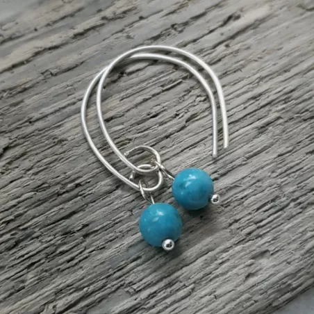 Boucles Agreste artisanales fines avec pierre naturelle et argent