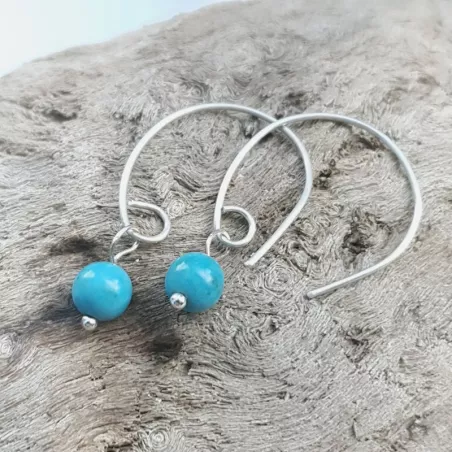 Boucles Agreste artisanales fines avec pierre naturelle et argent