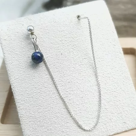 Boucles Doblo fines avec chaine et pierre naturelle
