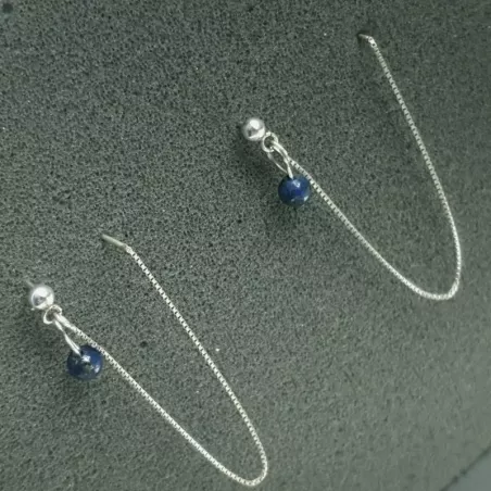 Boucles Doblo fines avec chaine et pierre naturelle