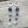 Boucles Mimi pendantes en pierres naturelles et breloque coeur
