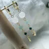 Boucles Mimi pendantes en pierres naturelles et breloque coeur