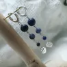 Boucles Mimi pendantes en pierres naturelles et breloque coeur