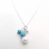 Le Collier Chiara est un collier pendentif réglable avec perle d'eau en argent et turquoise