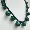 Collier en malachite verte crochet collection crochet avec fermoir reglable Bouly&Cailloux