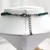 Collier en malachite verte crochet collection crochet avec fermoir reglable Bouly&Cailloux