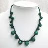 Collier en malachite verte crochet collection crochet avec fermoir reglable Bouly&Cailloux