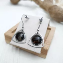 Boucles crochets pendants agate