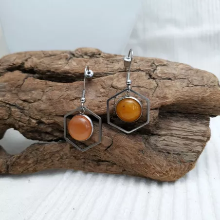 Boucles crochets pendants topaze