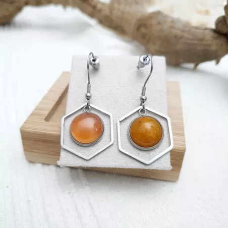 Boucles crochets pendants topaze