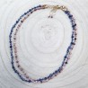 Collier crochet Papille, réglable, pierres naturelles et verre, fermoir en acier inoxydable