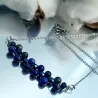 Collier Nono en acier inoxydable doré ou argenté fait à la main agate lapis-lazuli- topaze unakite