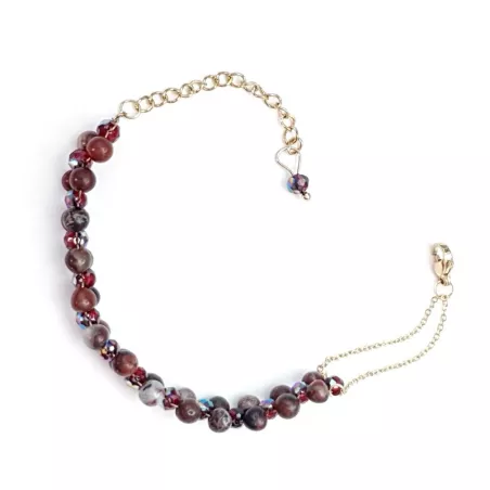 Bracelet Nono avec pierres naturelles agate hematite malachite oeil de tigre