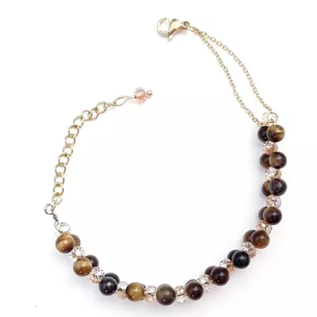 Bracelet Nono avec pierres naturelles agate hematite malachite oeil de tigre