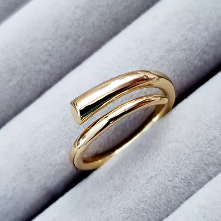 Bague Dracaena réglable en acier inoxydable argenté ou doré moderne