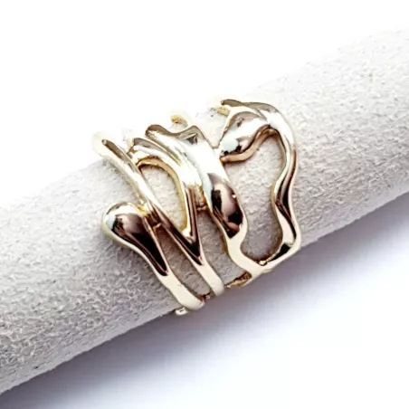 Bague Largo réglable en acier inoxydable argenté ou doré moderne