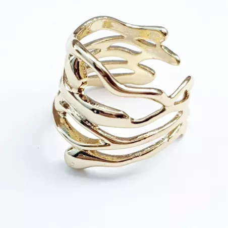 Bague Largo réglable en acier inoxydable argenté ou doré moderne
