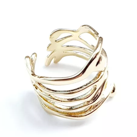 Bague Largo réglable en acier inoxydable argenté ou doré moderne