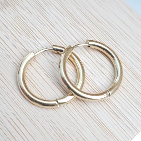 boucles d'oreilles créoles Tau en acier inoxydable argenté doré noir or rose ou multicolore et tailles différentes au ch