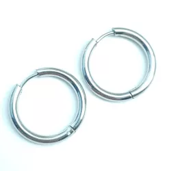boucles d'oreilles créoles Tau en acier inoxydable argenté et tailles différentes au choix