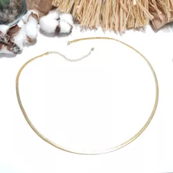 collier louise en acier inoxydable dore maille serpent