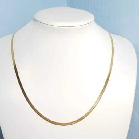 collier louise en acier inoxydable dore maille serpent