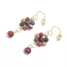 boucles d'oreilles pendantes Alysson jaspes et acier inoxydable doré forme fleurs