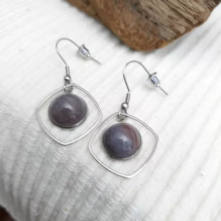 Boucles crochets agates indiens