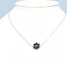 collier alysson en acier inoxydable argenté onyx forme fleurs