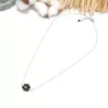 collier alysson en acier inoxydable argenté onyx forme fleurs