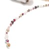 Collier crochet Pioui avec pierres naturelles quartz rose jaspe et grenat, fermoir en acier inoxydable doré
