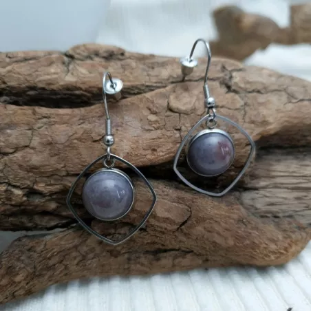 Boucles crochets agates indiens