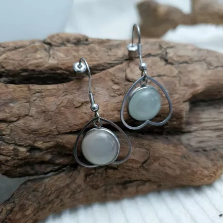 Boucles crochets agates grises