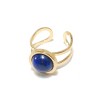 Bague Bella en acier inoxydable doré et pierre naturelle lapis-lazuli